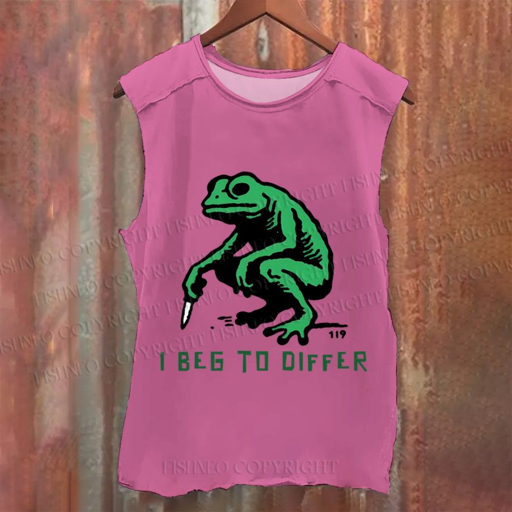 Vintage Frog Beg To Differ Washed Tank Top