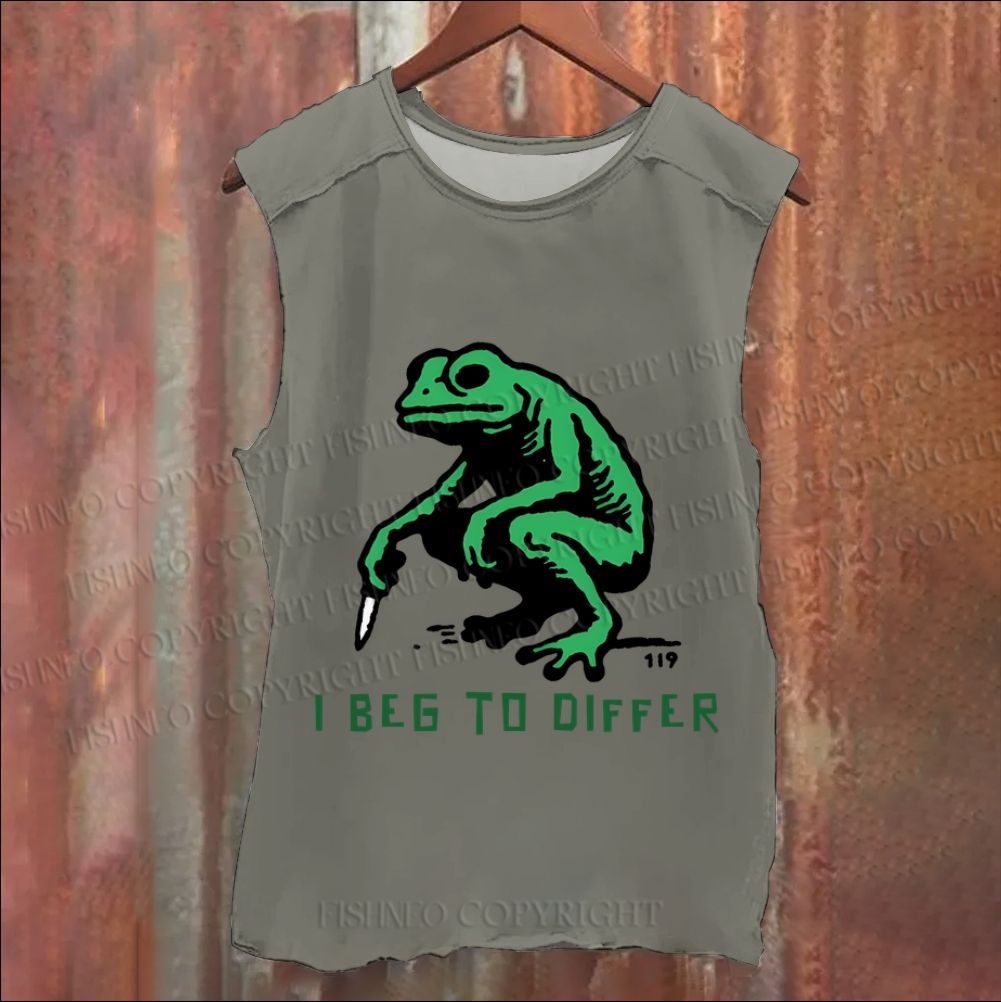 Vintage Frog Beg To Differ Washed Tank Top