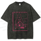 Unisex Bear's Tea Time Poster Printed Washed Tee
