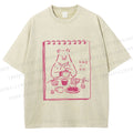 Unisex Bear's Tea Time Poster Printed Washed Tee