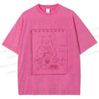 Unisex Bear's Tea Time Poster Printed Washed Tee