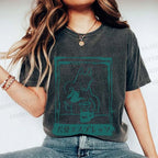 Unisex Dog Bone Coffee Cafe Poster Printed Washed Tee