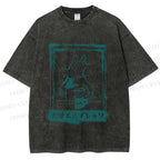 Unisex Dog Bone Coffee Cafe Poster Printed Washed Tee