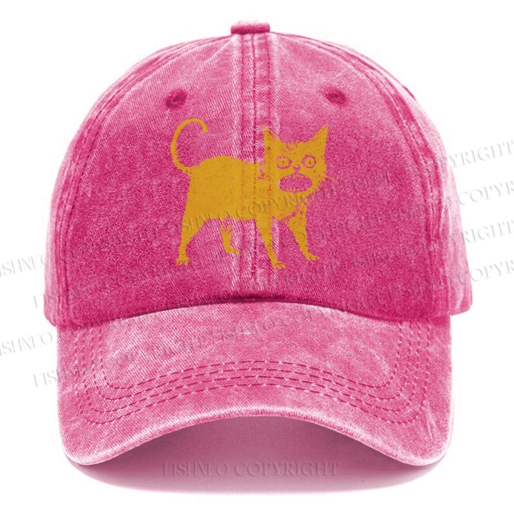 Unisex Horrible Japanese Cat Vintage Vintage Casual Washed Cap