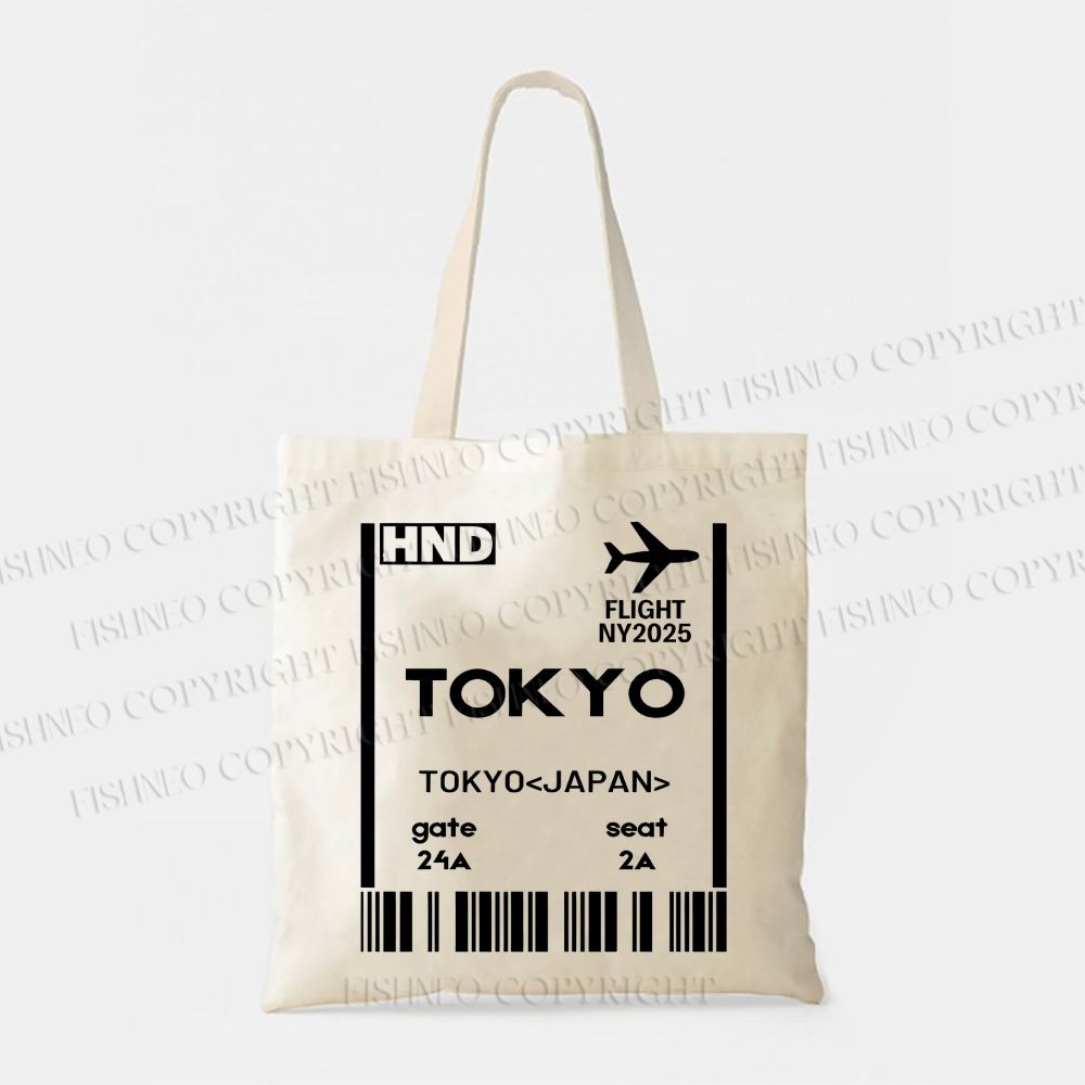 Tokyo Boarding Card Vintage Tote Bag