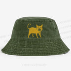 Horrible Japanese Cat Vintage Washed Bucket Hat
