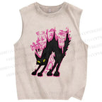 Unisex Cat Printed Washed Tank Top