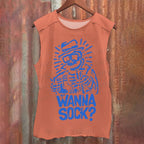 Vintage Skull Wanna A Sock Washed Tank Top