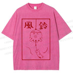 Unisex Octopus Wind Chimes Printed Washed Tee