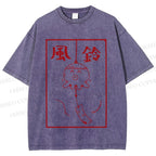 Unisex Octopus Wind Chimes Printed Washed Tee