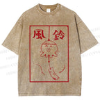 Unisex Octopus Wind Chimes Printed Washed Tee