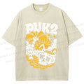Unisex Vintage Skull On The Beach Printed Washed Tee