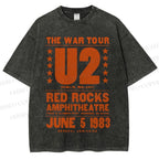 Unisex U2 Red Rocks Printed Washed Tee