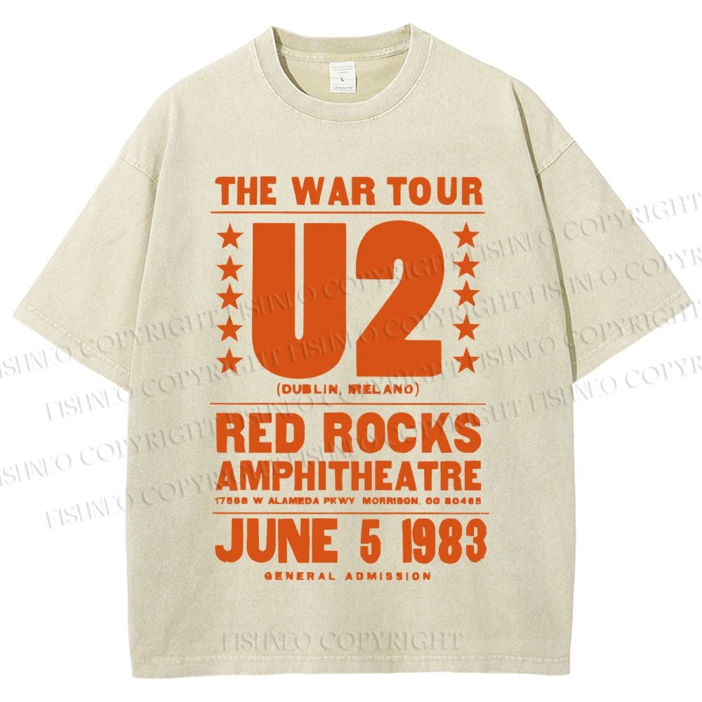 Unisex U2 Red Rocks Printed Washed Tee