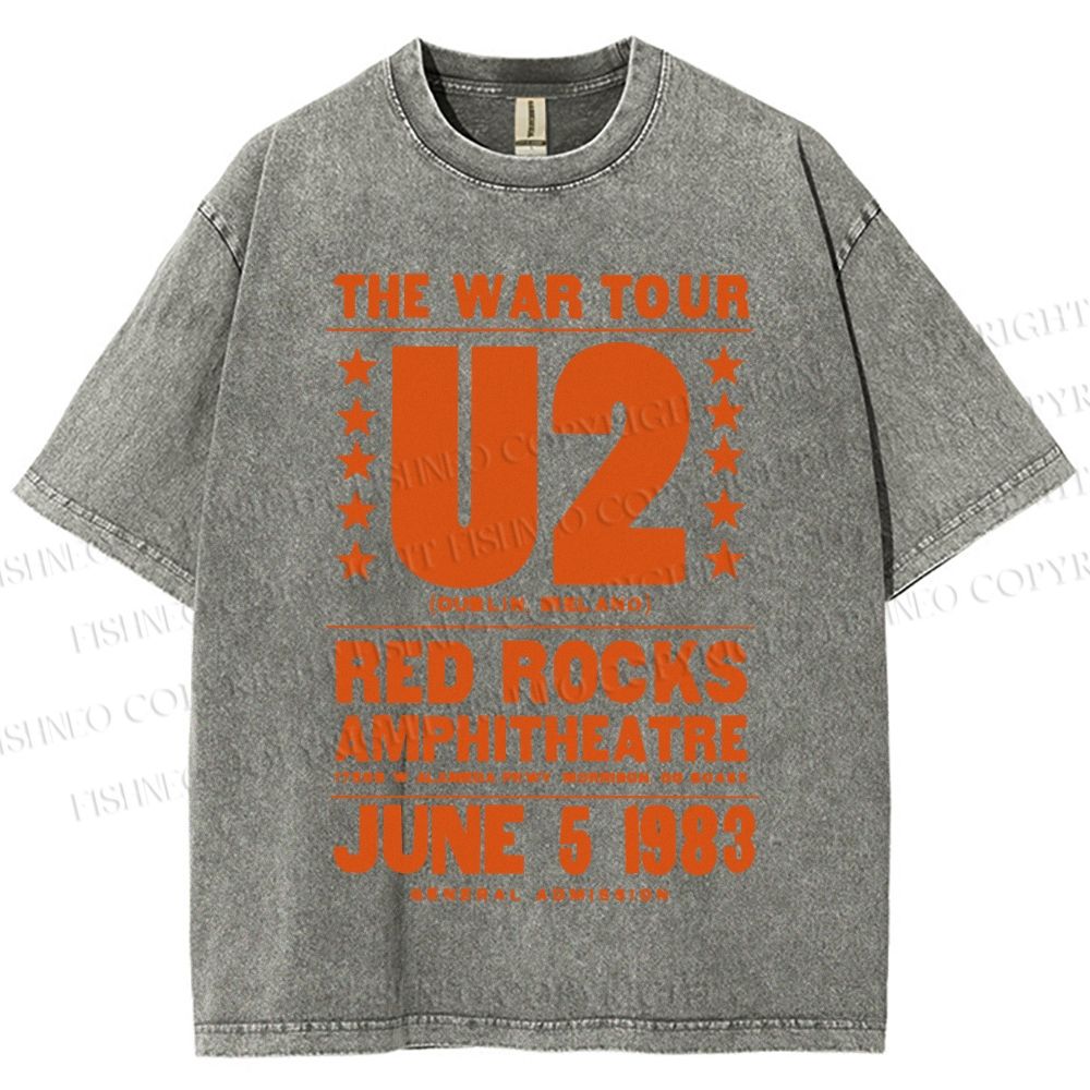 Unisex U2 Red Rocks Printed Washed Tee