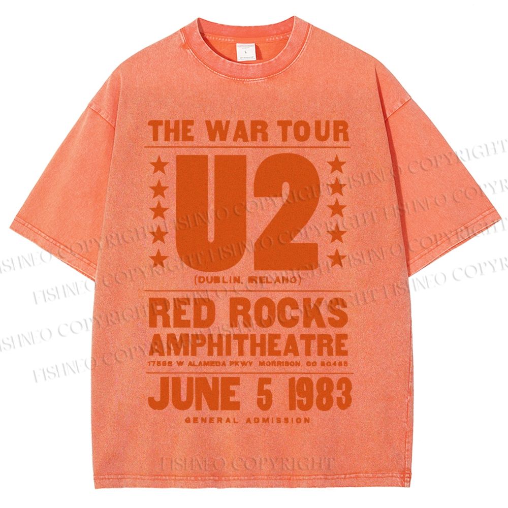 Unisex U2 Red Rocks Printed Washed Tee