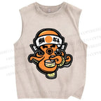 Unisex Vintage Japanese Octopus Printed Washed Tank Top