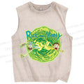 Unisex Rick And Morty Printed Washed Tank Top