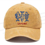 Unisex Sardine Vintage Casual Washed Cap