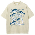 Unisex Sardines Printed Washed Tee