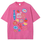 Unisex Sardines Printed Washed Tee
