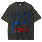 Unisex Vintage Sardine Fish In Box Printed Washed Tee