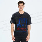 Unisex Vintage Sardine Fish In Box Printed Washed Tee