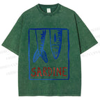 Unisex Vintage Sardine Fish In Box Printed Washed Tee