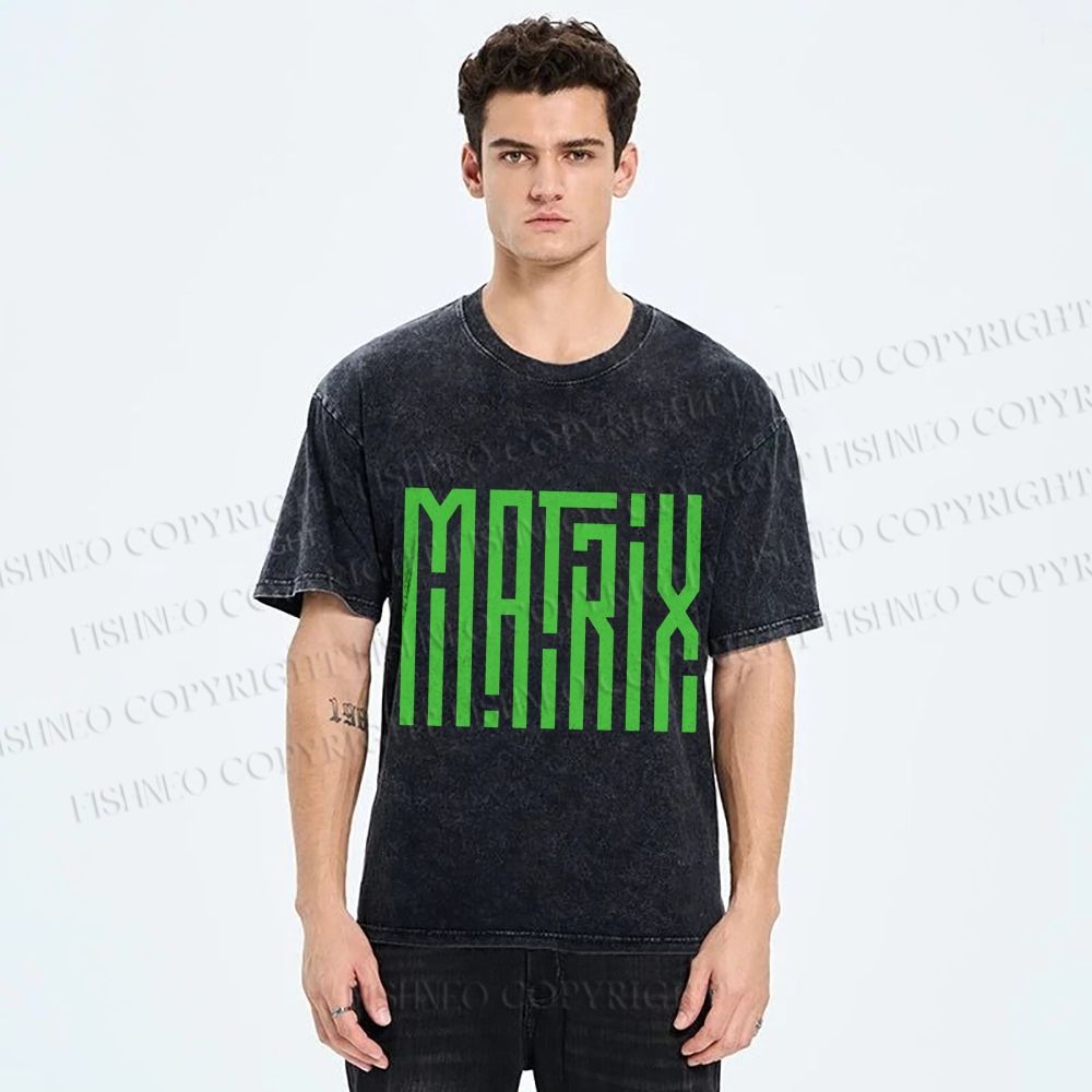Unisex The Matrix Printed Washed Tee