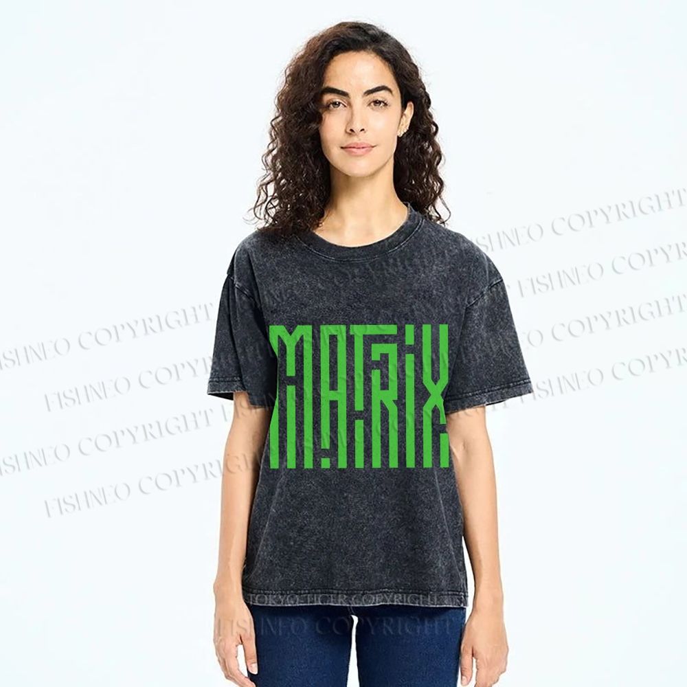 Unisex The Matrix Printed Washed Tee