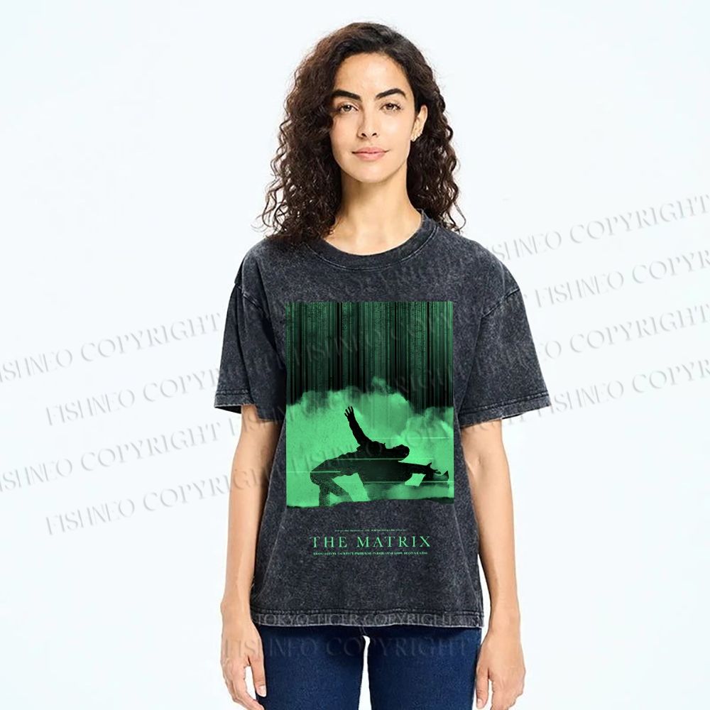 Unisex The Matrix Printed Washed Tee