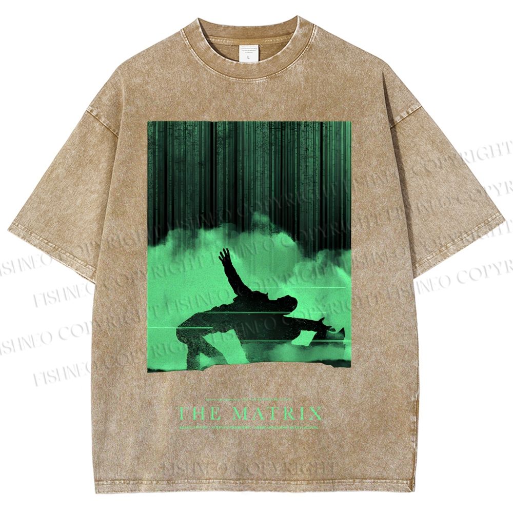 Unisex The Matrix Printed Washed Tee