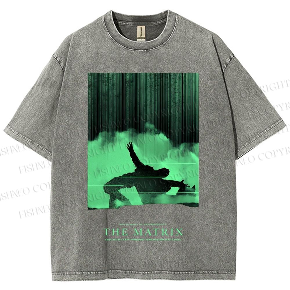 Unisex The Matrix Printed Washed Tee