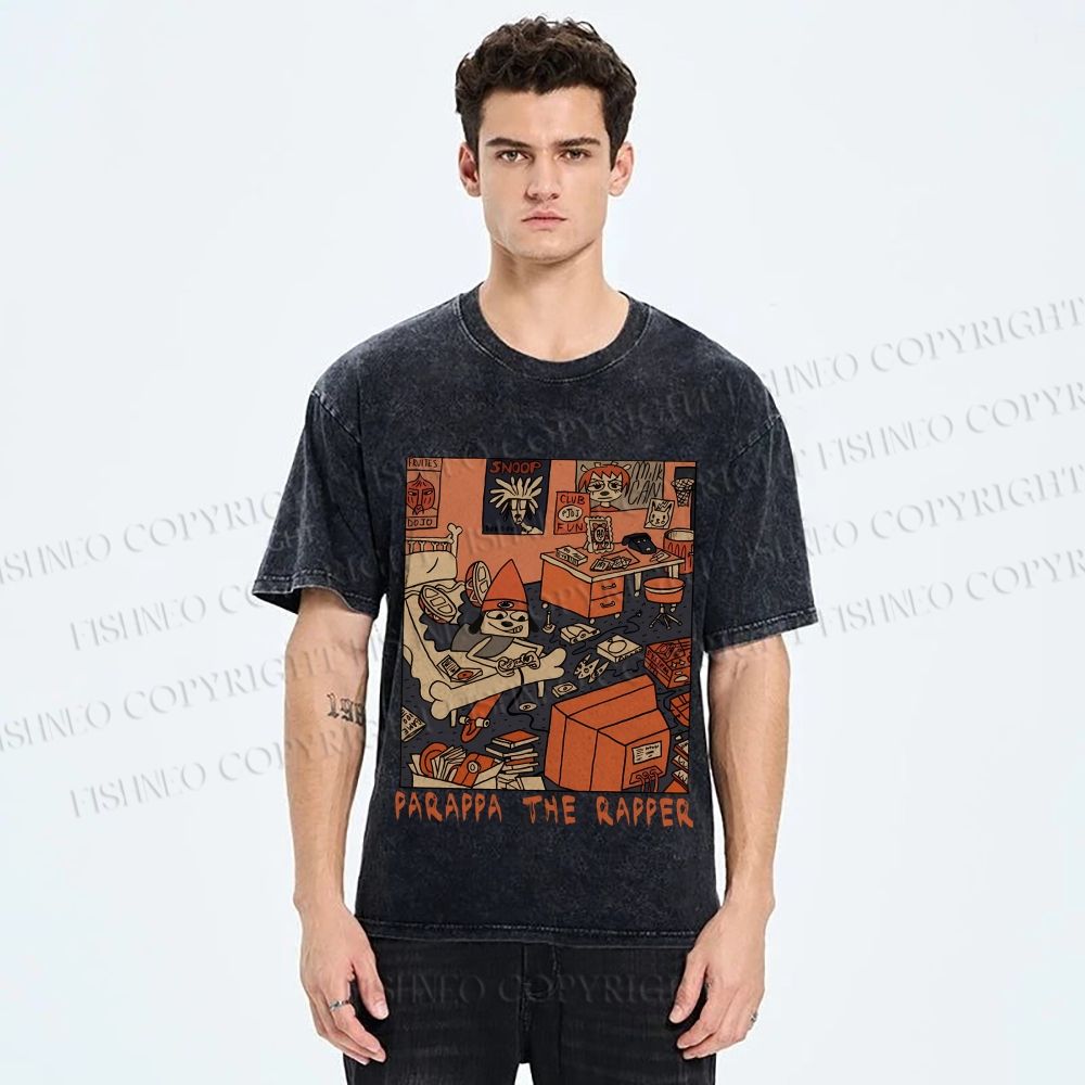 Unisex PaRappa the Rapper Printed Washed Tee