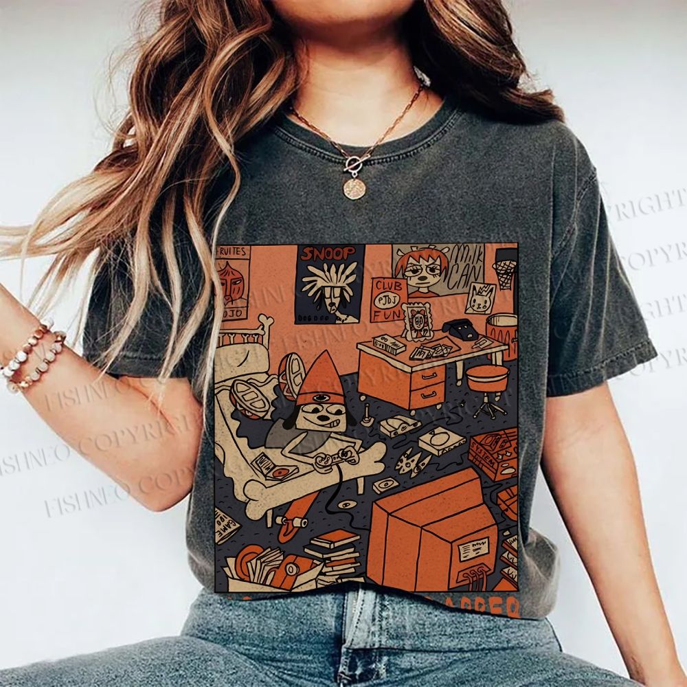 Unisex PaRappa the Rapper Printed Washed Tee