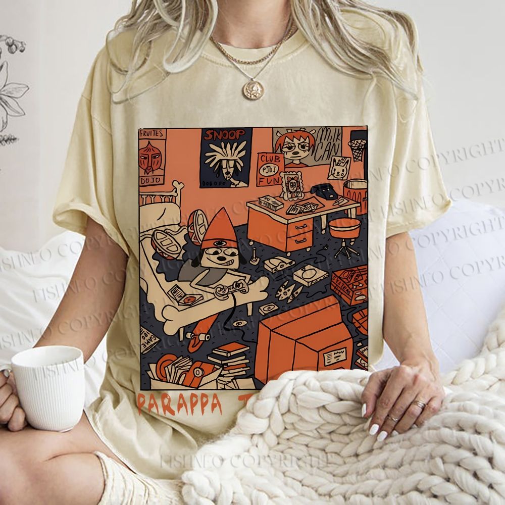 Unisex PaRappa the Rapper Printed Washed Tee
