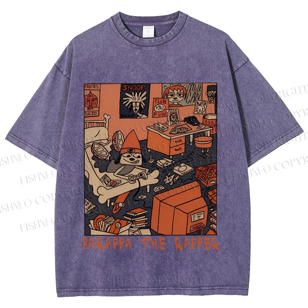Unisex PaRappa the Rapper Printed Washed Tee