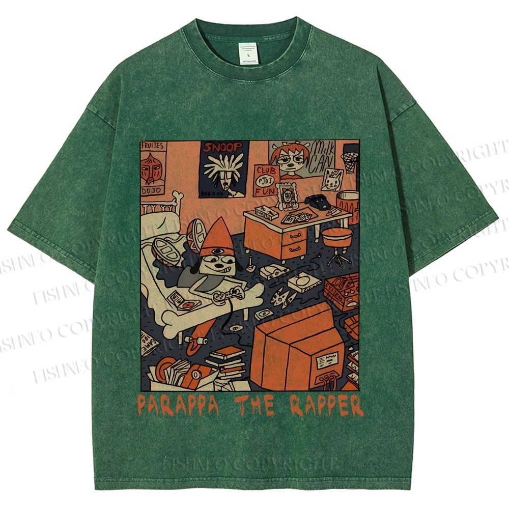 Unisex PaRappa the Rapper Printed Washed Tee