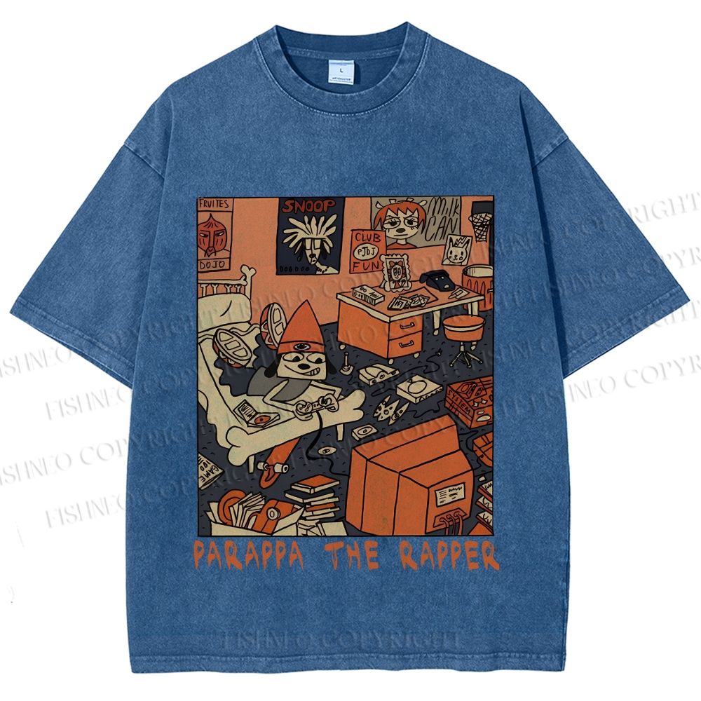 Unisex PaRappa the Rapper Printed Washed Tee