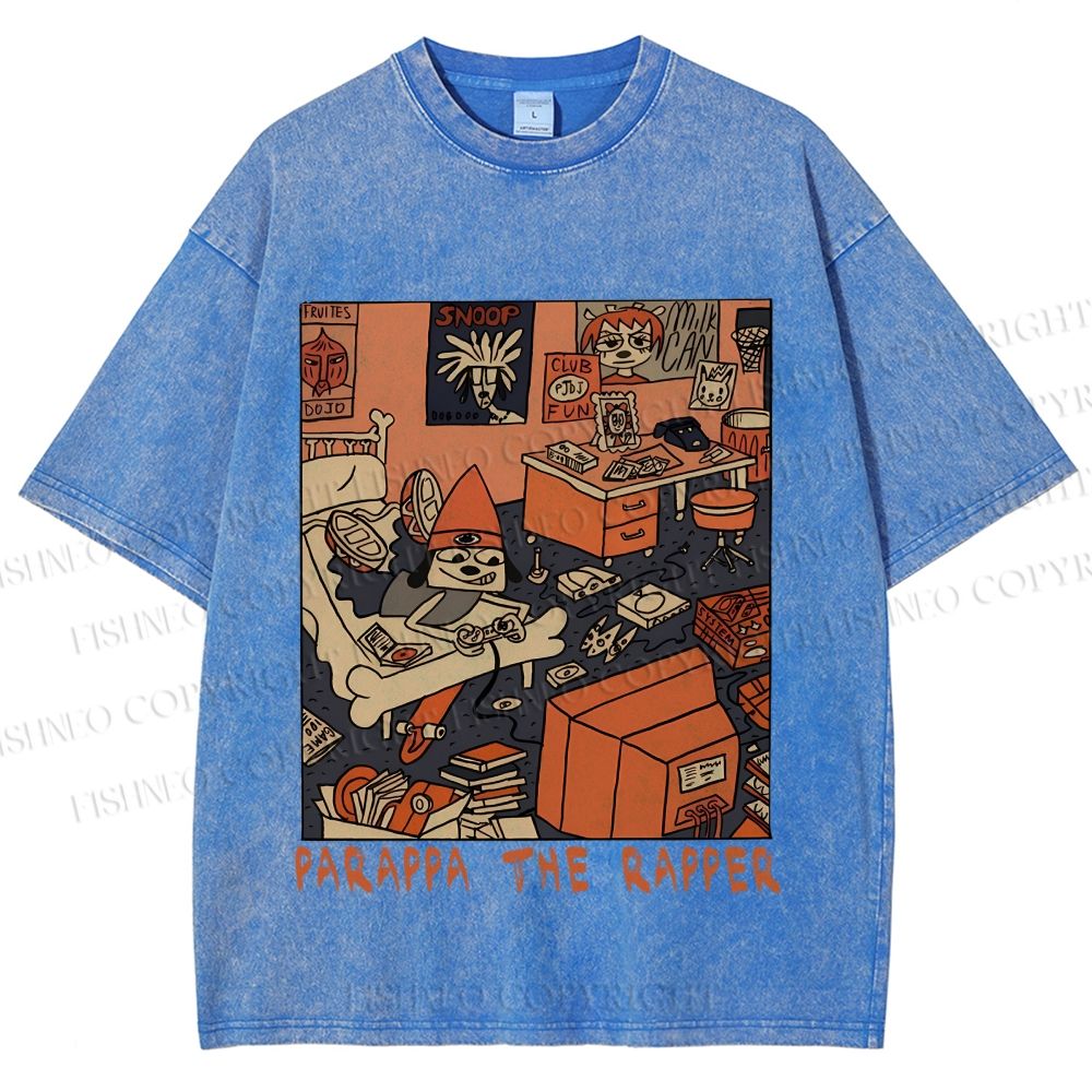 Unisex PaRappa the Rapper Printed Washed Tee
