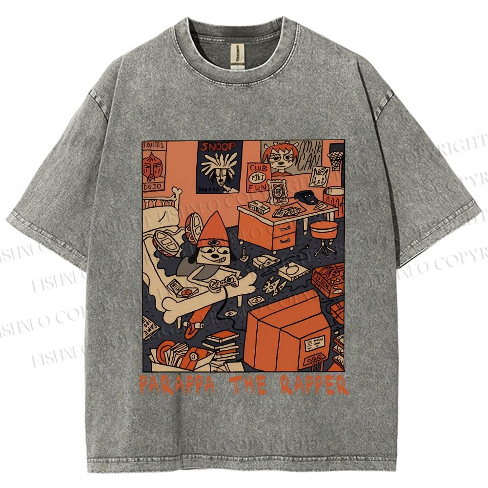 Unisex PaRappa the Rapper Printed Washed Tee