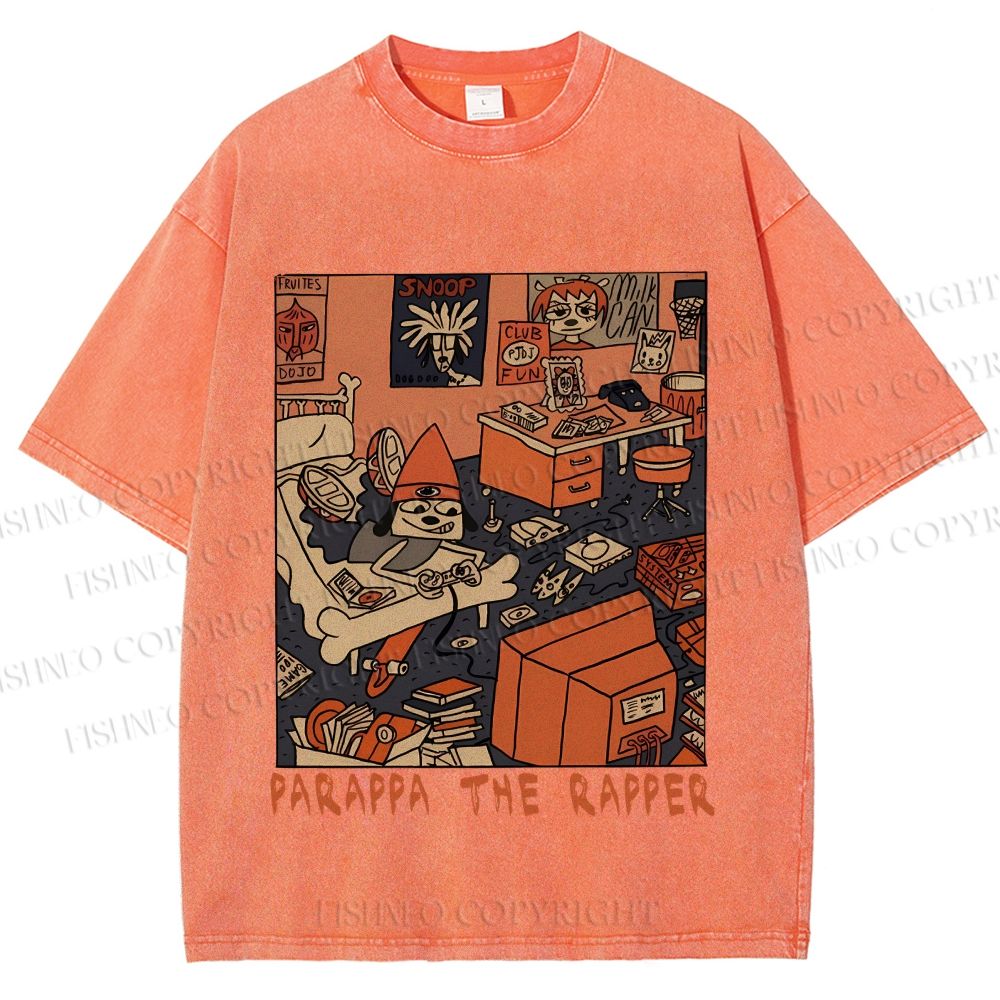 Unisex PaRappa the Rapper Printed Washed Tee