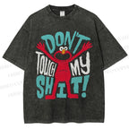 Unisex Sesame Street Don't Touch My Shit Printed Washed Tee