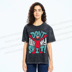 Unisex Sesame Street Don't Touch My Shit Printed Washed Tee