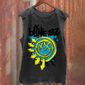 Vintage Blink Smile Face Washed Tank Top