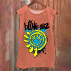 Vintage Blink Smile Face Washed Tank Top