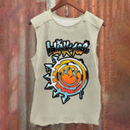 Vintage Blink Smile Face Washed Tank Top