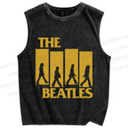 Unisex The Beatles Printed Washed Tank Top