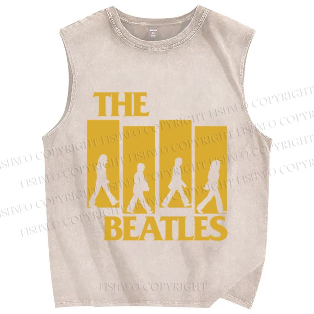 Unisex The Beatles Printed Washed Tank Top