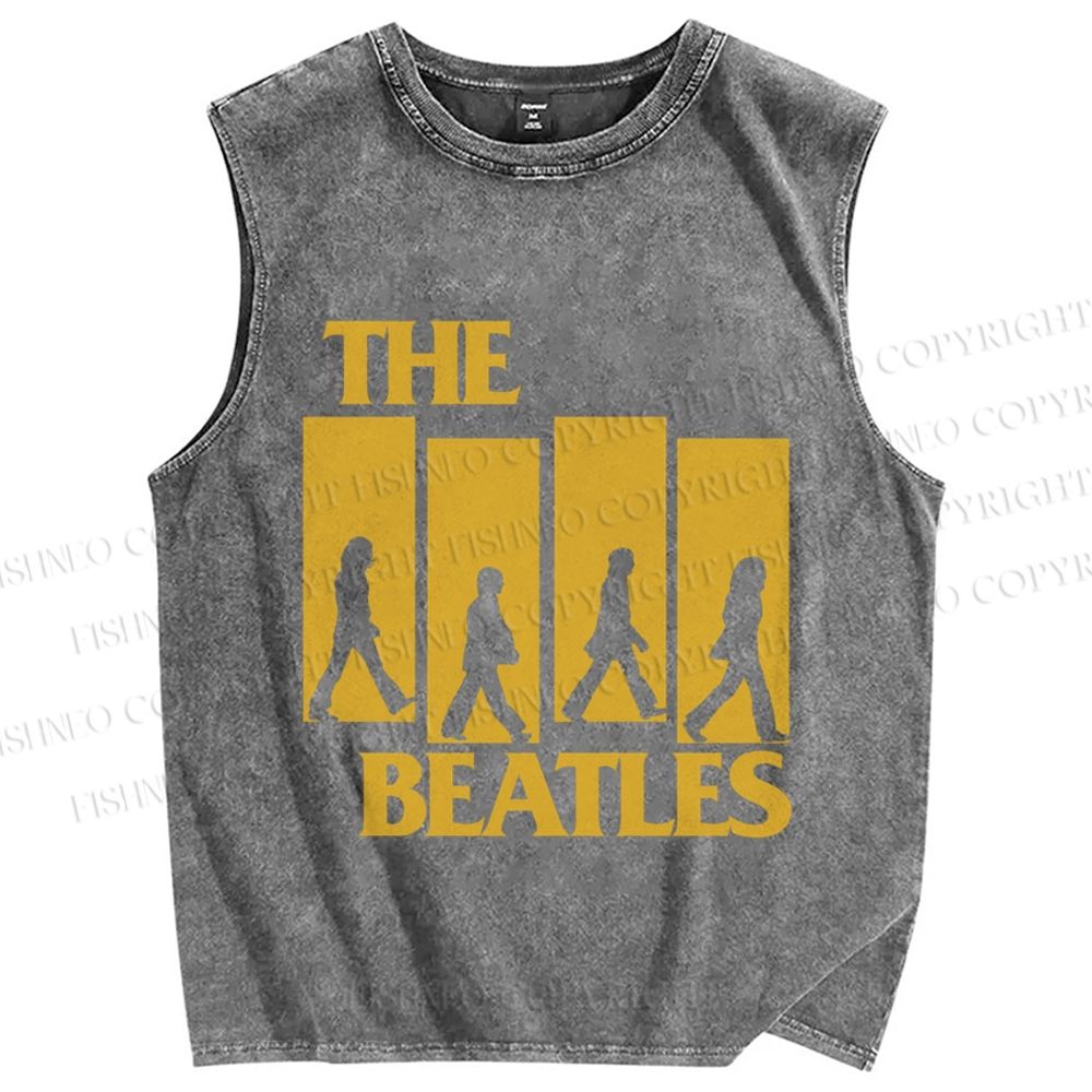 Unisex The Beatles Printed Washed Tank Top